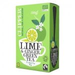 grøn te med lime og ingefør fra clipper